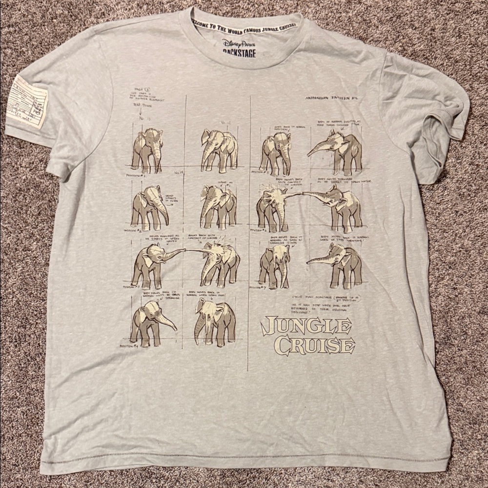 Disneyland Jungle Cruise Elephant Tee - Gray